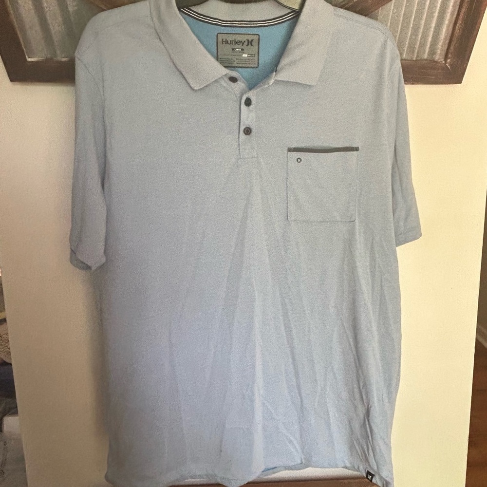 Hurley‎ Men’s Blue Polo Collared Shirt Size Large